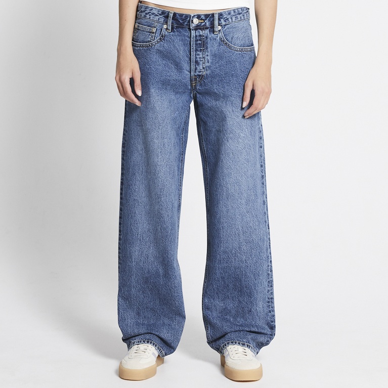 Mid waist wide jeans "Looser" Mid wash